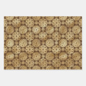 Stilvolles Braun & Gold Dahlias-Muster Geschenkpapier Set (Vorderseite 2)