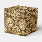 Stilvolles Braun & Gold Dahlias-Muster Geschenkschachtel (Rückseite)