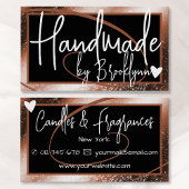 Stilvolles braunes goldfarbenes Rahmenherz Handmad Visitenkarte