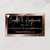 Stilvolles braunes goldfarbenes Rahmenherz Handmad Visitenkarte (Rückseite)