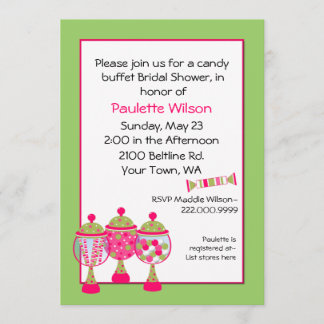 Stilvolles Brautparty Candy Buffet Einladung