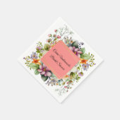 Stilvolles Brautparty für Wildblumen Serviette (Ecke)