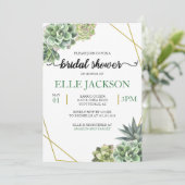 Stilvolles Brautparty mit geometrischen Rahmen Einladung (Stehend Vorderseite)