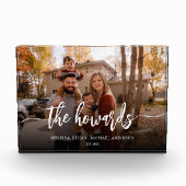 Stilvolles Brush Script-Foto Fotoblock (Vorderseite)