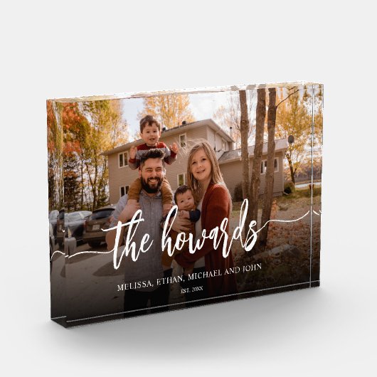 Stilvolles Brush Script-Foto Fotoblock (Links)