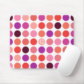 Stilvolles bunter Tupfenmuster-Monogramm Mousepad (Mit Mouse)