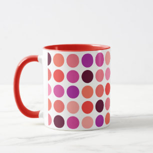 Stilvolles bunter Tupfenmuster-Monogramm Tasse
