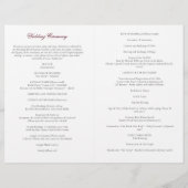 Stilvolles burgund-katholisches Hochzeitsprogramm (Rückseite)