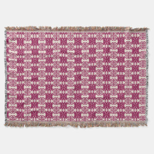 Stilvolles burgunderrotes Muster auf Beige Decke