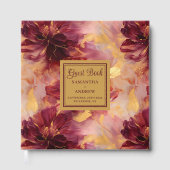 Stilvolles Burgundy Blush Gold Wedding Gästebuch (Vorderseite)