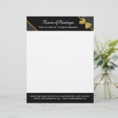 Stilvolles Butike-Polka-Punkt-elegantes Goldband Briefbogen (Stehend Vorderseite)