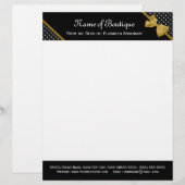 Stilvolles Butike-Polka-Punkt-elegantes Goldband Briefbogen (Vorne/Hinten)