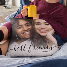 Stilvolles Calligraphy Script Best Friends Foto Kissen
