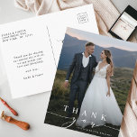 Stilvolles Calligraphy Wedding Foto Vielen Dank Postkarte<br><div class="desc">Elegantes und stilvolles weißes Skript danke Postcard. Ideal für Hochzeiten,  Geburtstage,  Abschlüsse und andere Veranstaltungen.</div>