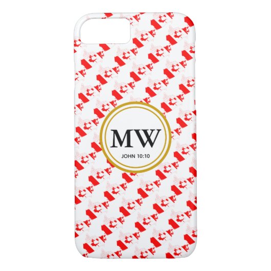 Stilvolles CANADA Abundant Life Monogram Case-Mate iPhone Hülle (Rückseite)