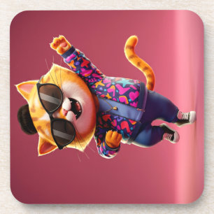 ✨ stilvolles Cat Accent Pillow - Fun & Colorful De Getränkeuntersetzer