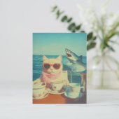 Stilvolles Cat's Ocean Tea Party Postkarte (Stehend Vorderseite)