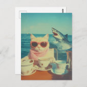 Stilvolles Cat's Ocean Tea Party Postkarte (Vorne/Hinten)