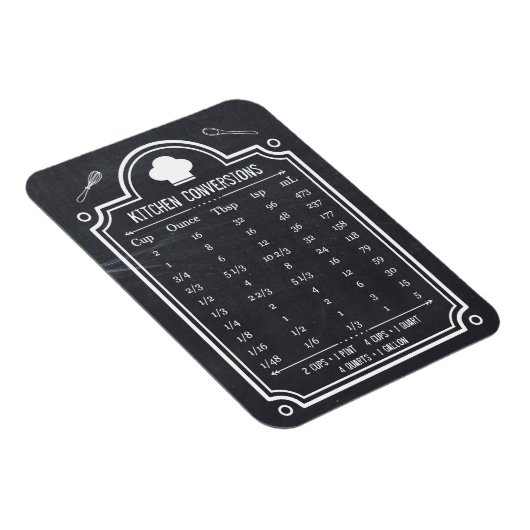 Stilvolles Chalkboard Kitchen Conversion Chart Magnet (Rechte Seite)