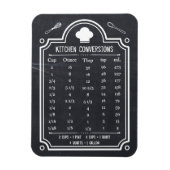 Stilvolles Chalkboard Kitchen Conversion Chart Magnet (Vertikal)
