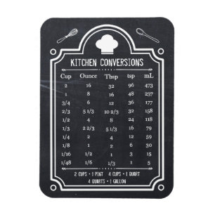 Stilvolles Chalkboard Kitchen Conversion Chart Magnet