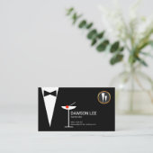 Stilvolles Chic-Barkeepertuxedo-Martini-Glas Visitenkarte (Stehend Vorderseite)