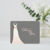 Stilvolles Chic-Hochzeits-KleiderBrautparty danken Einladung (Stehend Vorderseite)