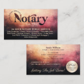 Stilvolles Chic Mobile Notary Loan Signing Agent L Visitenkarte (Vorne/Hinten)