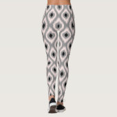 Stilvolles Chic Pink & Black Diamond Ikat Muster Leggings (Rückseite)