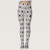 Stilvolles Chic Pink & Black Diamond Ikat Muster Leggings (Vorderseite)