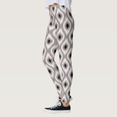 Stilvolles Chic Pink & Black Diamond Ikat Muster Leggings (Links)