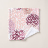Stilvolles Chic Pink Floral Brautparty Badhandtuch Set (Waschlappen)