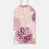 Stilvolles Chic Pink Floral Brautparty Geschenkanhänger (Rückseite)