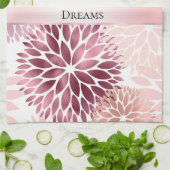 Stilvolles Chic Pink Floral Brautparty Geschirrtuch (Gefaltet)