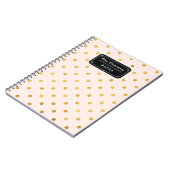 Stilvolles Chic-Rosa u. Goldpolka-Punkte Notizblock (Linke Seite)