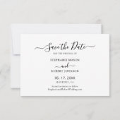 Stilvolles Chic Script 3 Foto Collage Wedding Save The Date (Rückseite)