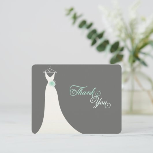 Stilvolles Chic Wedding Gown Brautparty Vielen Dan Einladung (Stehend Vorderseite)