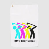 Stilvolles CMYK Golfing Golfhandtuch (Vorderseite)