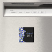 Stilvolles Cobalt Sweet 16 Zebra Herzdesign Name Magnet (In Situ (Geschirrspüler))