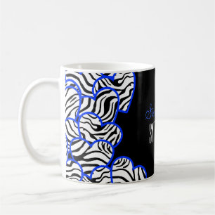 Stilvolles Cobalt Sweet 16 Zebrahertz Design Name Kaffeetasse
