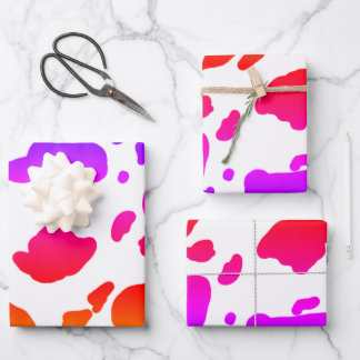 Stilvolles Color Pop Künstlerisches Muster Geschenkpapier Set