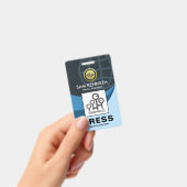 Stilvolles Creative Global Blue Waves Press Foto Ausweis (Handheld)