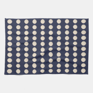 Stilvolles cremig weißes Beige Punkt blaues Hinter Geschirrtuch