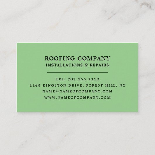 Stilvolles Dach, Roofer, Dachdecker Visitenkarte (Rückseite)