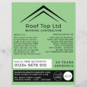 Stilvolles Dach, Roofer, Dachverkäufer-Werbung Flyer (Vorne)