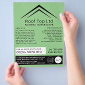 Stilvolles Dach, Roofer, Dachverkäufer-Werbung Flyer (Hand)