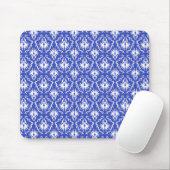 Stilvolles Damastmuster. Blau und Weiß Mousepad (Mit Mouse)