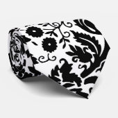 Stilvolles Damastschwarzweiss-muster Krawatte (Gerollt)