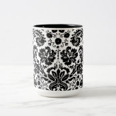 Stilvolles Damastschwarzweiss-muster Zweifarbige Tasse (Mittel)