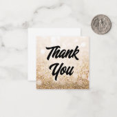 stilvolles Dankeschön an goldene Lichter Luxus Hoc Mitteilungskarte (Vorderseite/Rückseite Beispiel)